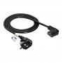 Akyga AK-PC-02C Καλώδιο τροφοδοσίας CEE 7/7 σε IEC C13 90° γωνιακό, χαλκός 3x0,75 mm², 1,5 m, μαύρο