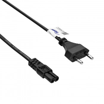 Akyga AK-RD-01C Καλώδιο τροφοδοσίας ευρωπαϊκό βύσμα (CEE 7/16) σε IEC C7, 2x 0,5 mm² χαλκός, 1,5 m, μαύρο
