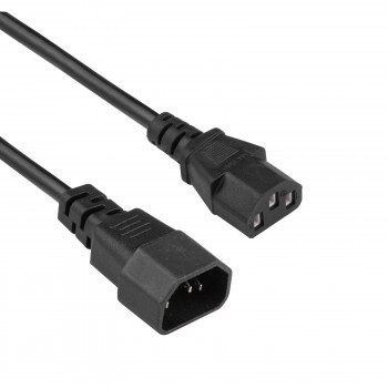 Akyga AK-PC-14A Καλώδιο επέκτασης τροφοδοσίας IEC C14 σε IEC C13, 3x 0,5 mm², 0,5 m, μαύρο