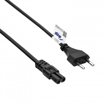 Akyga AK-RD-02C Καλώδιο τροφοδοσίας ευρωπαϊκό βύσμα (CEE 7/16) σε IEC C7, 2x 0,5 mm² χαλκός, 3 m, μαύρο