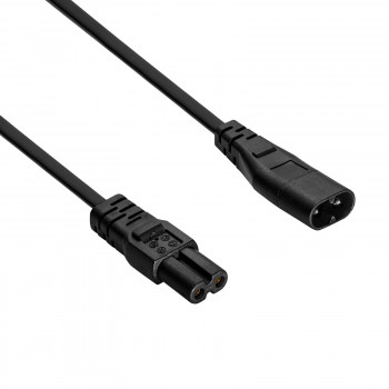 Akyga AK-RD-08A Καλώδιο επέκτασης τροφοδοσίας IEC C8 σε IEC C7, 2x 0,5 mm², 1,5 m, μαύρο