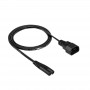 Akyga AK-PC-15A Καλώδιο τροφοδοσίας IEC C14 σε IEC C7, 2x 0,5 mm², 1,5 m, μαύρο