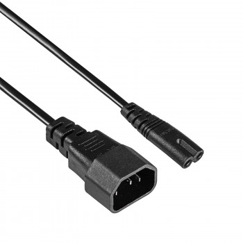 Akyga AK-PC-15A Καλώδιο τροφοδοσίας IEC C14 σε IEC C7, 2x 0,5 mm², 1,5 m, μαύρο