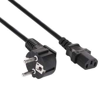 Akyga AK-PC-06S καλώδιο τροφοδοσίας CEE 7/7 (Schuko) σε IEC C13, χαλκός 3 x 1,5 mm², 3 m, μαύρο