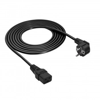 Akyga AK-UP-01S καλώδιο τροφοδοσίας διακομιστή CEE 7/7 (Schuko) σε IEC C19, χαλκός 3 x 1,5 mm², 16 A, 1,8 m, μαύρο