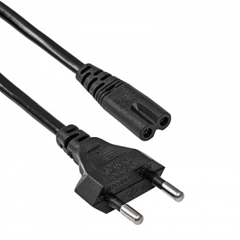 Akyga AK-RD-02A καλώδιο τροφοδοσίας CEE 7/16 (ευρωπαϊκό βύσμα) σε IEC C7 (οκτάρι), CCA 2 x 0,5 mm², 3 m, μαύρο