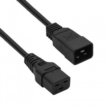 Akyga AK-UP-03S καλώδιο επέκτασης τροφοδοσίας διακομιστή IEC C20 σε IEC C19, χαλκός 3 x 1,5 mm², 16 A, 1,8 m, μαύρο