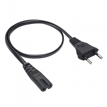 Akyga AK-RD-04A καλώδιο τροφοδοσίας CEE 7/16 (ευρωπαϊκό βύσμα) σε IEC C7 (οκτάρι), CCA 2 x 0,5 mm², 0,5 m, μαύρο