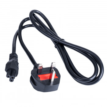 Akyga AK-AG-02A καλώδιο τροφοδοσίας UK BS 1363 (Type G) σε IEC C5 (τριφύλλι), CCA 3 x 0,5 mm², 1,5 m, μαύρο