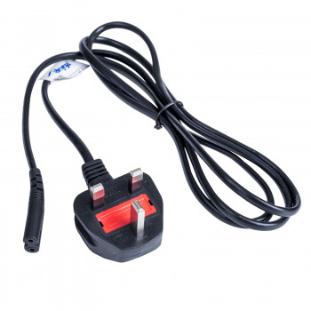 Akyga AK-AG-03A καλώδιο τροφοδοσίας UK BS 1363 (Type G) σε IEC C7 (οκτάρι), CCA 2 x 0,5 mm², 1,5 m, μαύρο