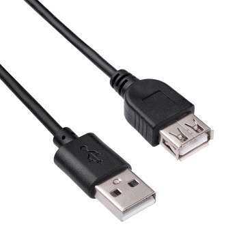 Akyga AK-USB-07 καλώδιο επέκτασης USB 2.0 USB-A βύσμα αρσενικό σε υποδοχή θηλυκή, 1,8 m, μαύρο