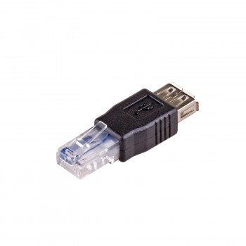 Akyga AK-AD-27 Προσαρμογέας USB-A (F) σε RJ45 (M), Μαύρο