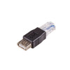 Akyga AK-AD-27 Προσαρμογέας USB-A (F) σε RJ45 (M), Μαύρο