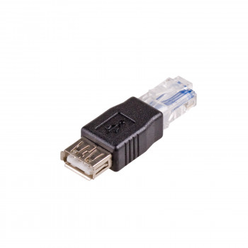 Akyga AK-AD-27 Προσαρμογέας USB-A (F) σε RJ45 (M), Μαύρο