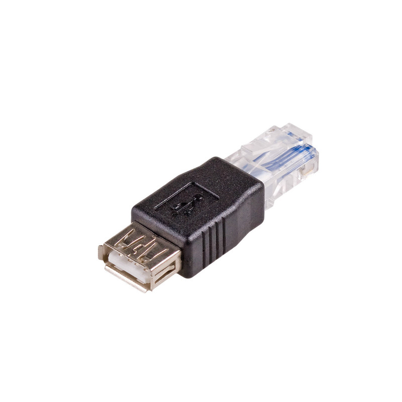 Akyga AK-AD-27 Προσαρμογέας USB-A (F) σε RJ45 (M), Μαύρο