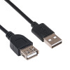 Akyga AK-USB-23 Καλώδιο επέκτασης USB 2.0 USB-A (M) σε USB-A (F), 15 cm, Μαύρο