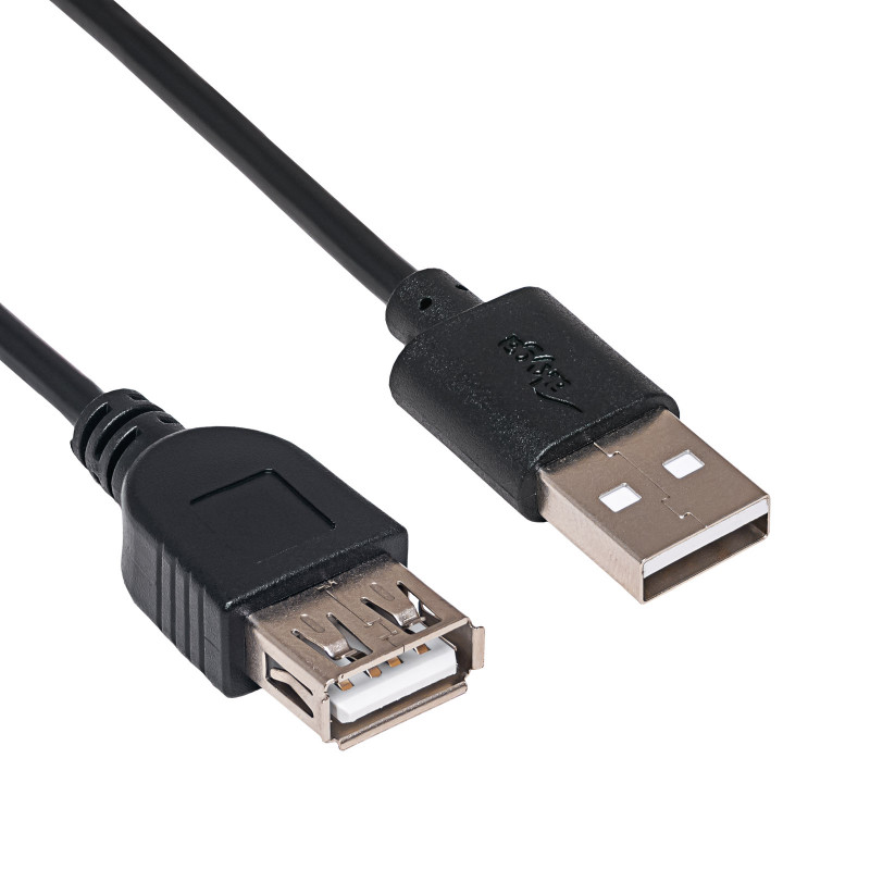 Akyga AK-USB-23 Καλώδιο επέκτασης USB 2.0 USB-A (M) σε USB-A (F), 15 cm, Μαύρο