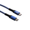 Akyga AK-USB-36 Πλεκτό καλώδιο USB-C σε USB-C, USB 2.0, 100 W, 0,5 m, Μπλε