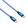 Akyga AK-USB-37 Πλεκτό καλώδιο USB-C σε USB-C, USB 2.0, 100 W, 1 m, Μπλε