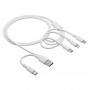 Akyga AK-USB-52 Καλώδιο USB USB-A + USB-C σε Micro-USB + USB-C + Lightning, 1,2 m