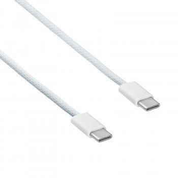 Akyga AK-USB-51 Πλεκτό καλώδιο USB-C σε USB-C για iPhone 15, USB 2.0, 60 W, 1 m, Λευκό