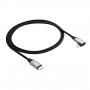 Akyga AK-USB-56 Πλεκτό καλώδιο USB-C σε Lightning με γωνιακό βύσμα, USB 2.0, 30 W, 1 m, Μαύρο