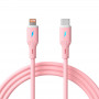 Akyga AK-USB-71 Καλώδιο σιλικόνης USB-C σε Lightning, USB 2.0, 30 W, 1 m, Ροζ
