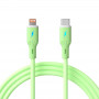 Akyga AK-USB-73 Καλώδιο σιλικόνης USB-C σε Lightning, USB 2.0, 30 W, 1 m, Πράσινο