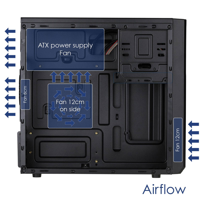 Akyga AK17BK Κουτί Micro-ATX Tower, 2x USB 3.0, χωρίς τροφοδοτικό, Μαύρο