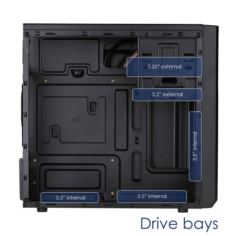 Akyga AK17BK Κουτί Micro-ATX Tower, 2x USB 3.0, χωρίς τροφοδοτικό, Μαύρο