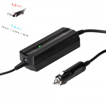 Akyga AK-ND-33 Τροφοδοτικό notebook αυτοκινήτου 19,5 V / 3,34 A, 65 W, 7,4 x 5,0 mm + Pin, για Dell
