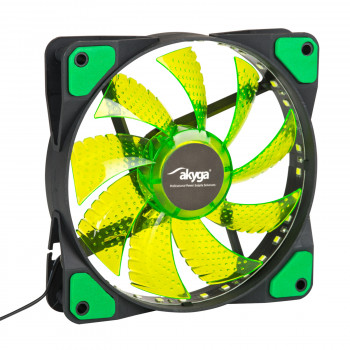 Akyga AW-12E-BG Ανεμιστήρας κουτιού 120 mm, 33 πράσινα LED, Molex, Μαύρο