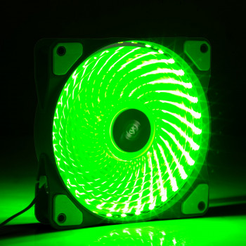 Akyga AW-12E-BG Ανεμιστήρας κουτιού 120 mm, 33 πράσινα LED, Molex, Μαύρο
