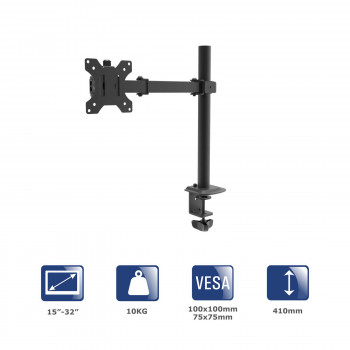 Akyga AK-MB-01 Βραχίονας επιτραπέζιου monitor για ένα monitor, 15-32 inch, έως 10 kg, VESA 75/100, Μαύρο