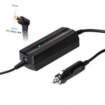 Akyga AK-ND-36 τροφοδοτικό αυτοκινήτου για notebook 19 V / 4,74 A, 90 W, 5,5 x 2,5 mm, για ASUS / Toshiba
