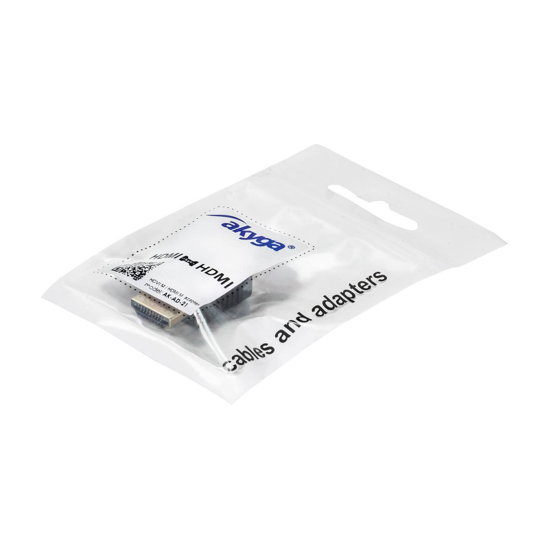 Akyga AK-AD-21 προσαρμογέας HDMI (M) σε HDMI (M), μαύρο