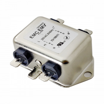 Akyga EN2010-1-F μονοφασικό φίλτρο EMC, 1 A, 120-250 V AC, 50/60 Hz, επίπεδος ακροδέκτης 6,3 mm
