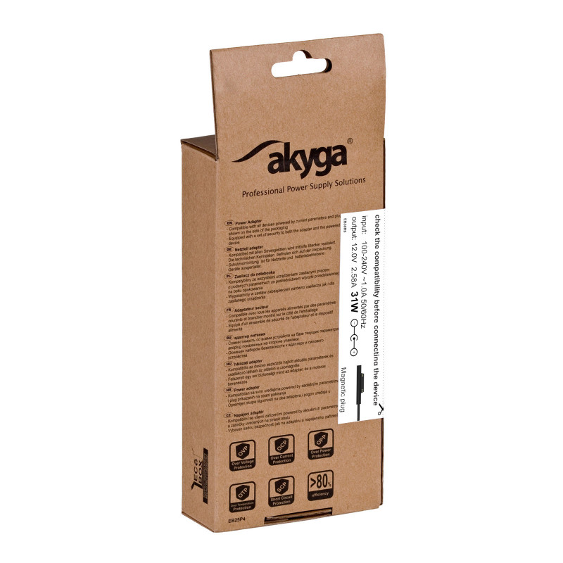 Akyga AK-ND-66 τροφοδοτικό notebook 12 V / 2,58 A, 31 W, Surface Connect, 1,2 m, για Microsoft Surface Pro 3 / Pro 4