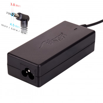Akyga AK-ND-69 τροφοδοτικό notebook 19,5 V / 2,31 A, 45 W, 4,5 x 3,0 mm + Pin, 1,2 m, για HP