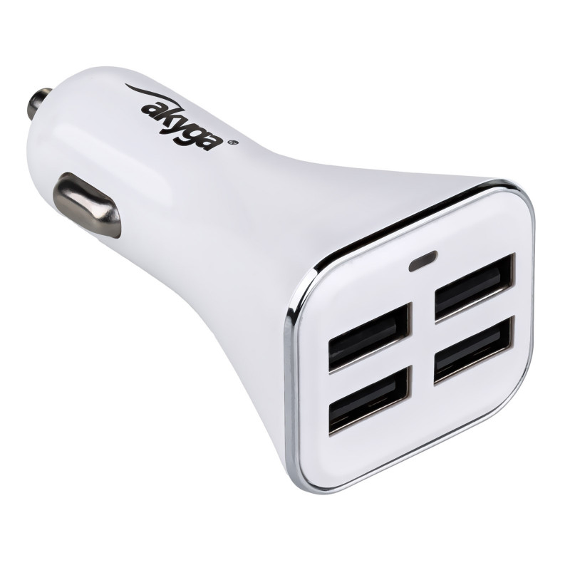 Φορτιστής αυτοκινήτου 12/24V Akyga AK-CH-09 34W 4x USB-A 5V / 6.8A λευκός