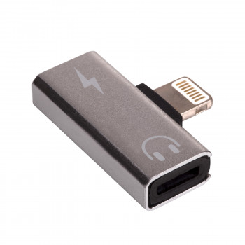 Akyga AK-AD-64 προσαρμογέας Lightning (m) σε 2x Lightning (f), ασημί