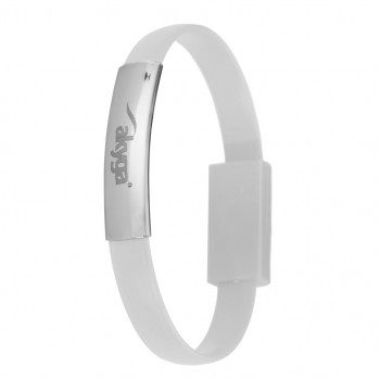 Akyga AK-AD-47 καλώδιο USB βραχιόλι, USB-C (m) / USB-A, USB 2.0, 23 cm, λευκό
