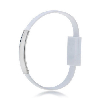 Akyga AK-AD-47 καλώδιο USB βραχιόλι, USB-C (m) / USB-A, USB 2.0, 23 cm, λευκό