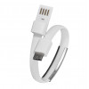 Akyga AK-AD-47 καλώδιο USB βραχιόλι, USB-C (m) / USB-A, USB 2.0, 23 cm, λευκό