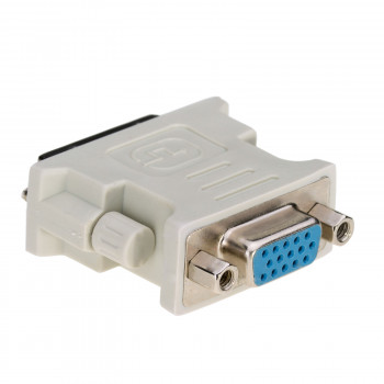 Akyga AK-AD-12 προσαρμογέας DVI-I 24+5 βύσμα αρσενικό σε υποδοχή θηλυκή VGA, λευκό