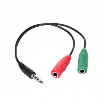 Akyga AK-AV-08 καλώδιο διαχωριστή ήχου Mini Jack (M) σε 2x Mini Jack (F), 15 cm, μαύρο