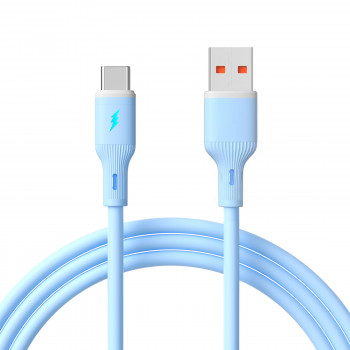 Akyga AK-USB-63 καλώδιο USB USB-A (m) / USB-C (m), USB 2.0, 18W, 1 m, μπλε, σιλικόνη