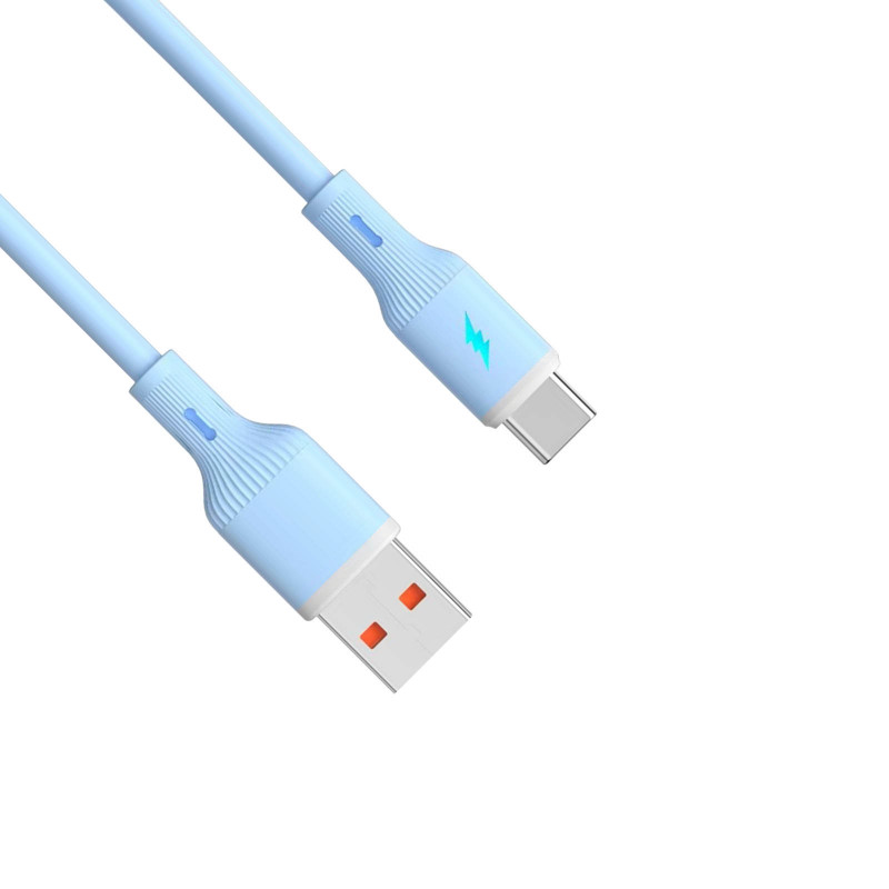 Akyga AK-USB-63 καλώδιο USB USB-A (m) / USB-C (m), USB 2.0, 18W, 1 m, μπλε, σιλικόνη