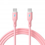 Akyga AK-USB-66 καλώδιο USB USB-C (m) / USB-C (m), USB 2.0, 60W, 1 m, ροζ, σιλικόνη