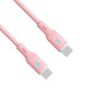 Akyga AK-USB-66 καλώδιο USB USB-C (m) / USB-C (m), USB 2.0, 60W, 1 m, ροζ, σιλικόνη